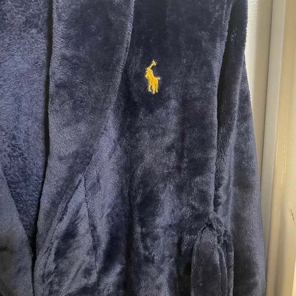 Boys Ralph Lauren Blue Shawl Collar Pajama Robe - Picture 4 of 6